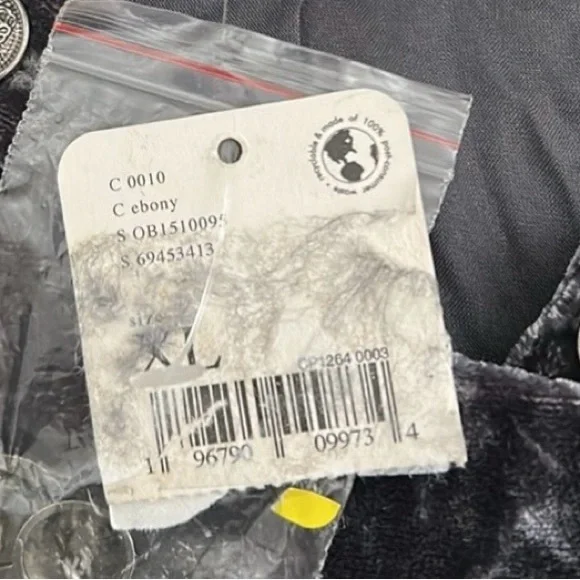 NWT Free People Faye velvet jacket, grayish blue, women’s size XL. - Picture 5 of 7